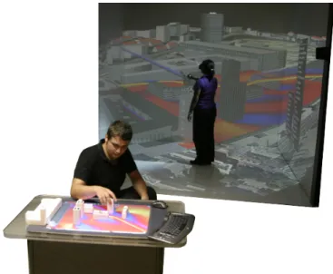 Fig. 1. CAVE and MultiTouch Table at the HLRS