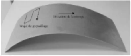 Fig. 1: example of a metal sheet laminated and deformed by shot peening 