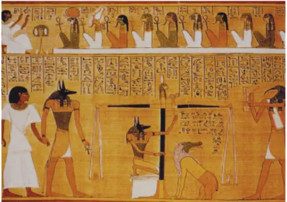 Figure  10.  Un  passage  du  Papyrus  d’Ebers,  datant  de  1500  ans  avant  JC,  et  vraisemblablement  le  premier  document  médical  mentionnant  la  pathologie  anévrysmale