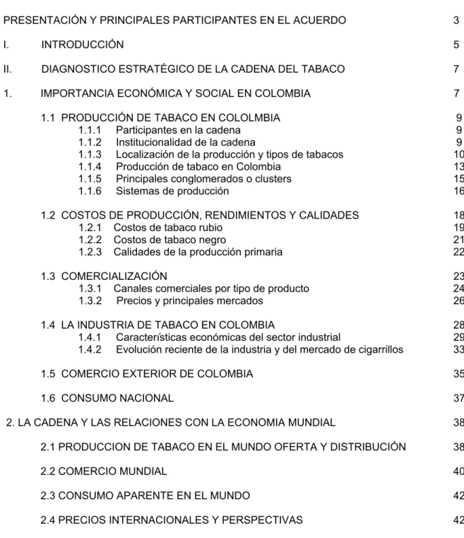 TABLA  DE  CONTENIDO         PAGINA 