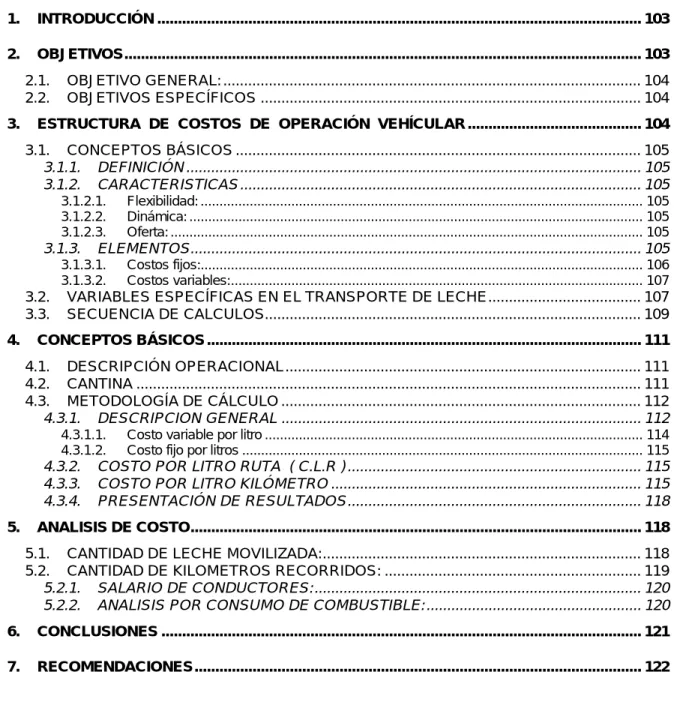TABLA DE CONTENIDO 