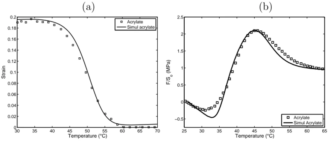 Figure 11. Comparison between model and experiments for plain acrylate pre–
