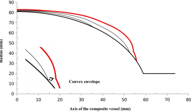 Figure 8: Representation of a surface of revolution having a convex area