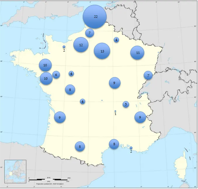 Figure 3 Répartition des thèses incluses par faculté 