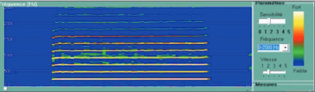 Figure 9 - Sonagramme d'une voyelle tenue - D'après www.vocalab.org 