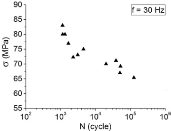 Fig. 15. Wöhler curves for PEEK samples at 30 Hz.