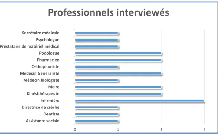 Figure 1. Répartition des sujets interviewés par profession  