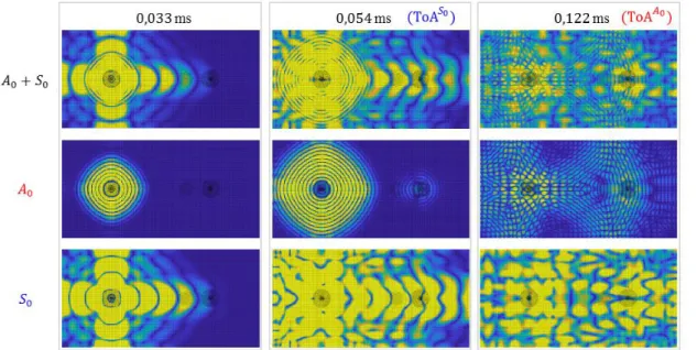 Figure 7: Displacement of nodes of the FEM simulation obtained for an excitation frequency of  