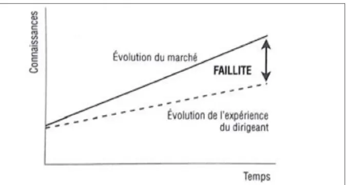 Figure 9: La relation entre l’expérience du dirigeant et l’évolution du marché 