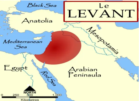 Figure 3 Le Levant. (La zone rouge sur la carte).  