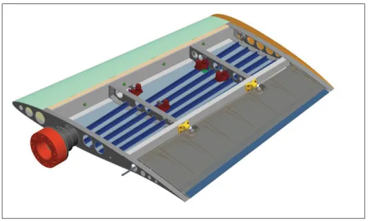 Figure 1.10 Modèle 3D préliminaire de la section d’aile adaptée pour la soufﬂerie