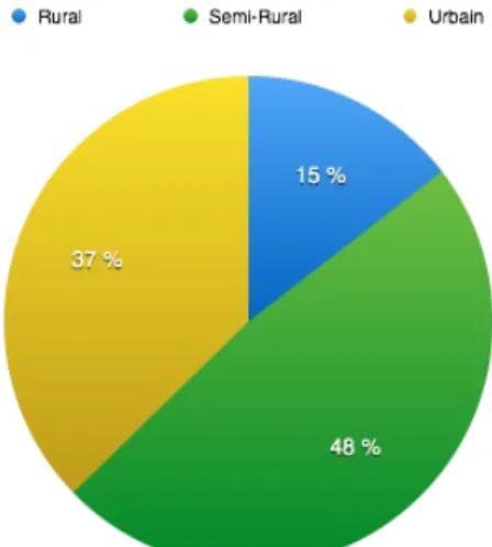 Figure 3: Répartition des médecins généralistes selon leur lieu d’exercice (en pourcentage)