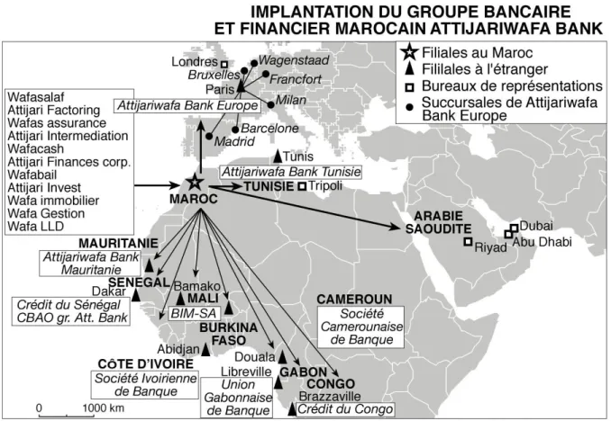 Fig. 6 : Stratégie spatiale d’Attijari Wafa Bank  (Conception S. Daviet- Réalisation P