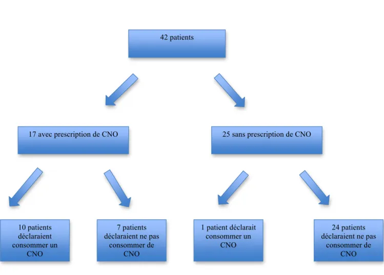 Figure n°2 : Prescription initiale de compléments et statut à 3 mois. 