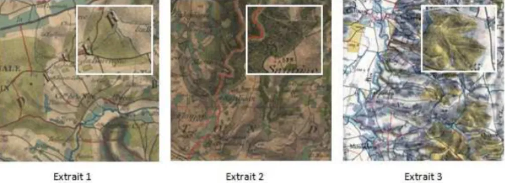 Figure 4.Trois extraits sélectionnés pour l’application de la méthode proposée. 