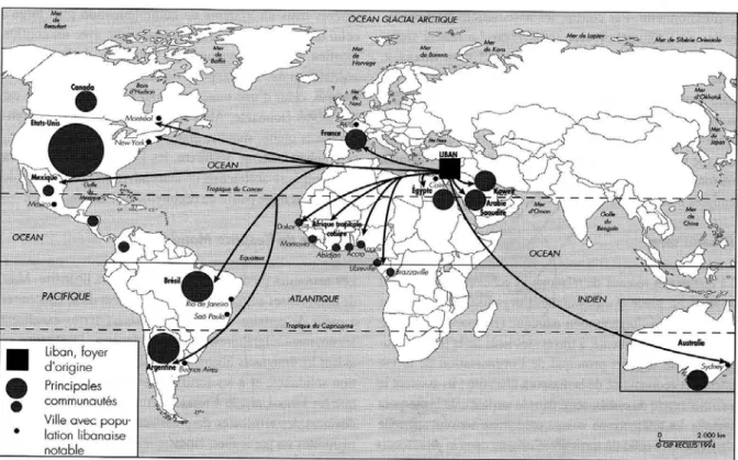 Fig. 1 : Les Libanais dans le Monde contemporain.  