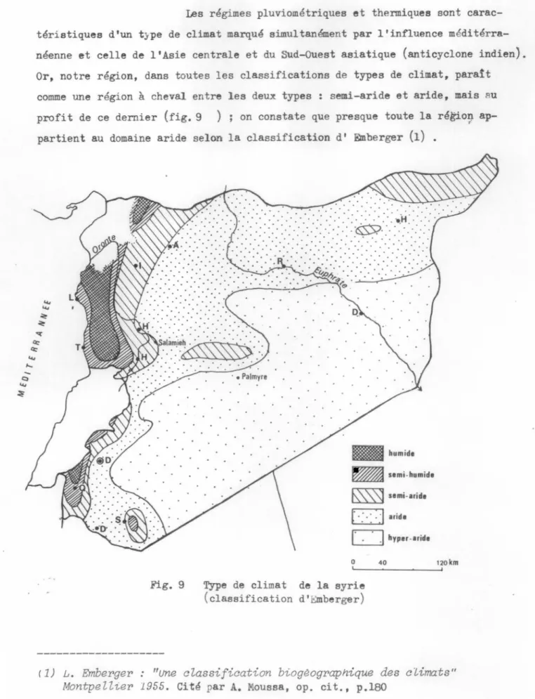 Fig. 9   Type de climat de la syrie  (classification d'r_Imberger) 