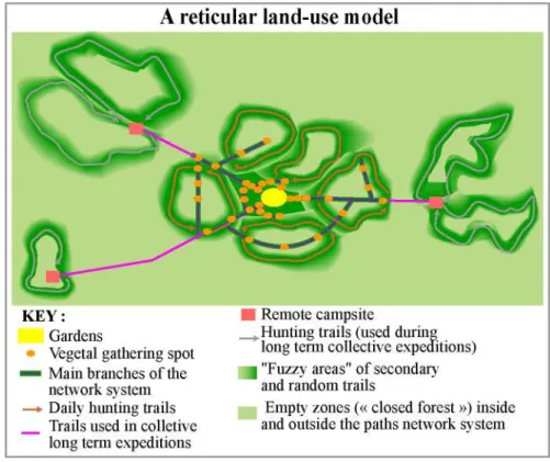 Figure 6 : le modèle réticulaire des chemins Yanomami. 