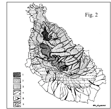 Fig. 2 : Le zonage agroclimatique sur l’île de Santiago  