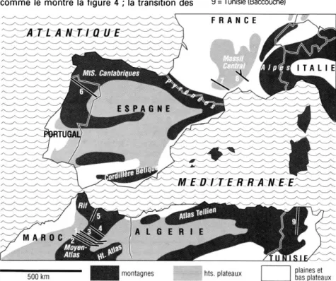 Figure  1  :  Localisation des transects  phytoclimatiques en  Méditerranée  occidentale  : 