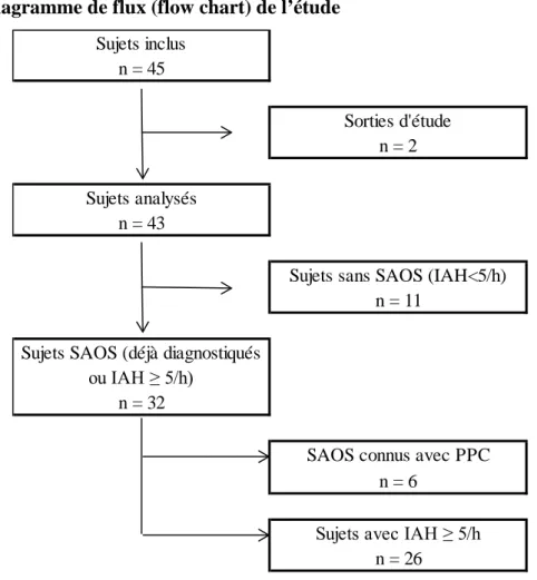 Figure 1 : Diagramme de flux (flow chart) de l’étude 