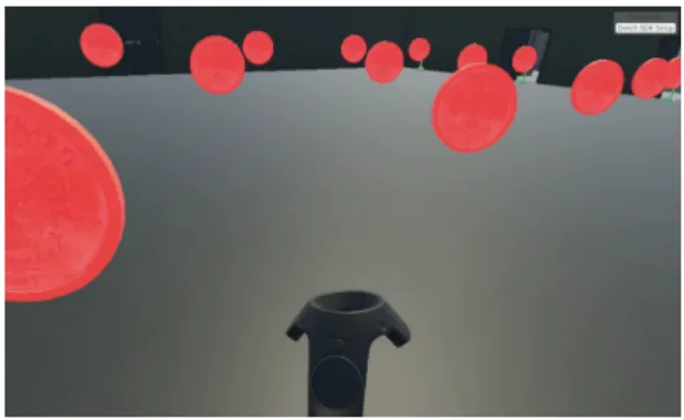 Figure 5: Virtual scene where the participants complete the task.