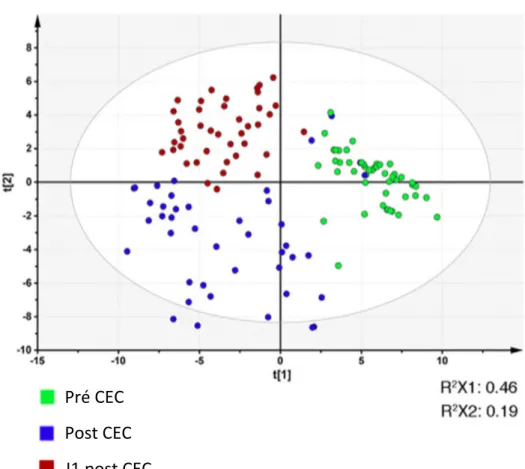 Figure 5: analyse par composante principale du métabolome urinaire. 