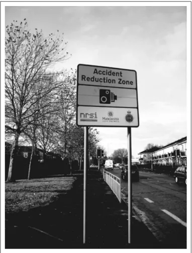 Fig. 4 Caméra de surveillance pour une réduction de vitesse, Manchester Source : Cliché personnel, 2010