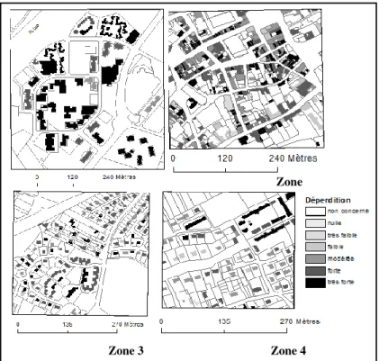 Figure 4 : Déperditions moyennes des toits  Zone 2Zone 1