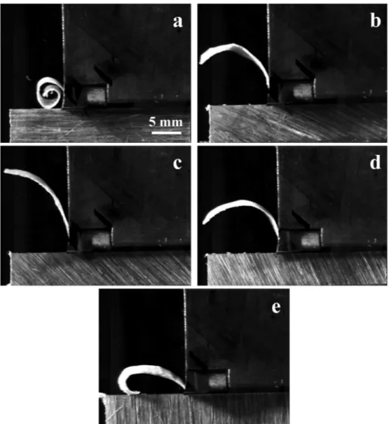 Fig. 7 shows the experimental SEM observations of the machined  surfaces of flax/PLA composites at the different considered fiber  orien-tations