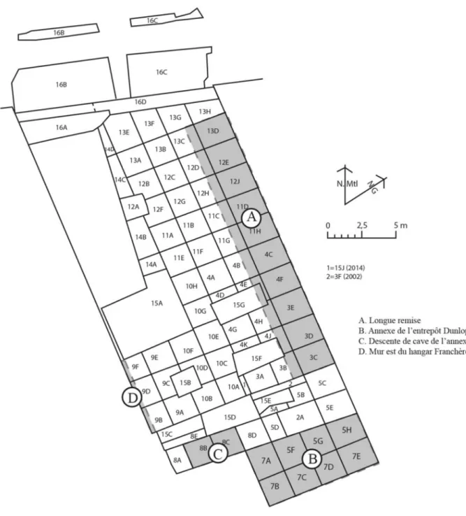 Figure 5. Bâti en place sur le site à l'étude durant la Période V 