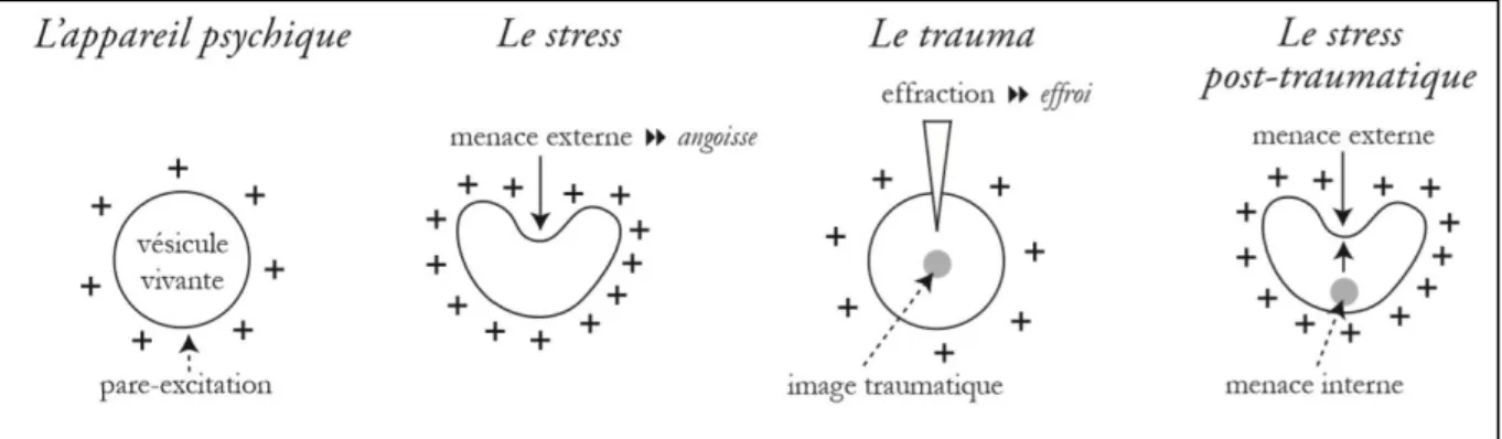 Figure 4 : Physiopathologie du traumatisme psychique sur l’appareil physique. 