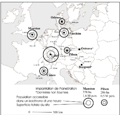 Figure 1. Localisation des sites PlaneStation à travers l’Europe   (source : A. Beyer d’après données PlaneStation) 