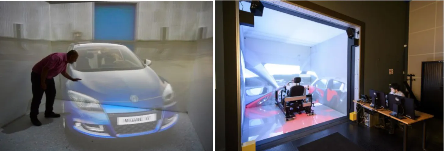 Figure 1 : Renault’s test platform 2IP (left) and new IRIS CAVE (right) 