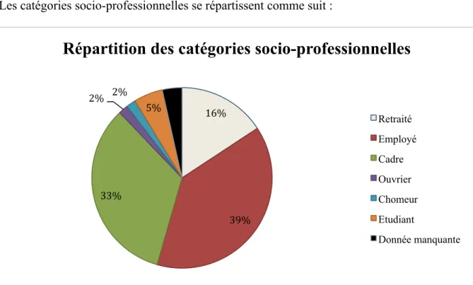 Figure 6 : répartition des catégories socio-professionnelles 