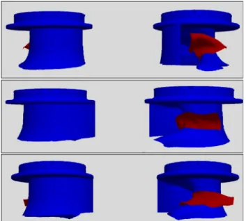Figure 14 shows the position of the rag at the impeller leading edge for three different rags: the results show that wide rags are more likely to find themselves wrap around the whole leading edge