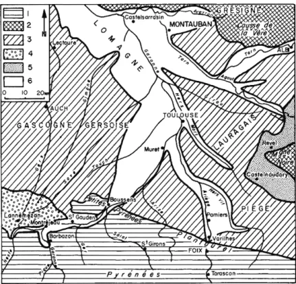 Fig.  21  -  Le plateau de  Lannemezan dans l'ensemble régional. 