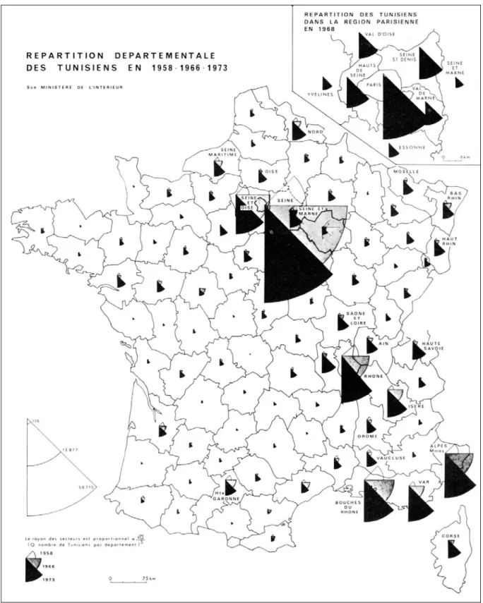 FIG. 1. - Répartition des Tunisiens en France. 