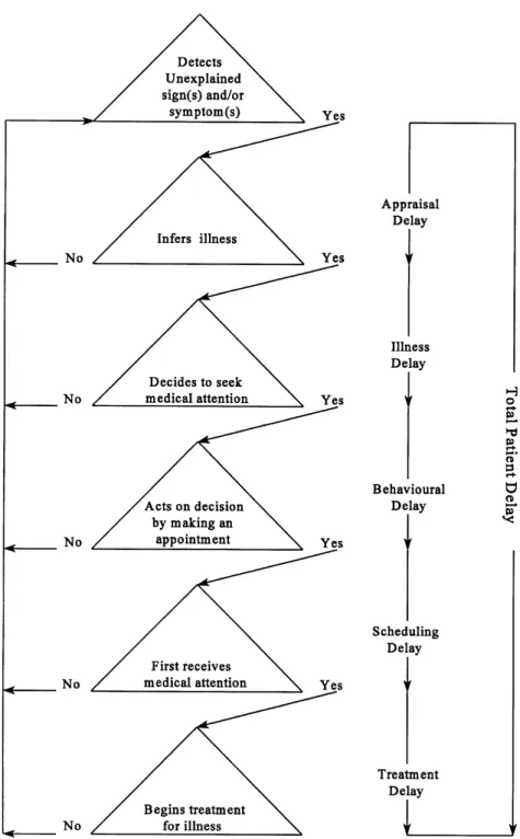 Figure 3 : Période pré-diagnostique en 6 étapes modèle d’Andersen 46