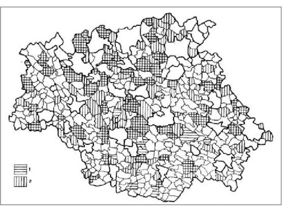 Figure 4 : Communes dotées de la boulangerie et de la boucherie en 1975