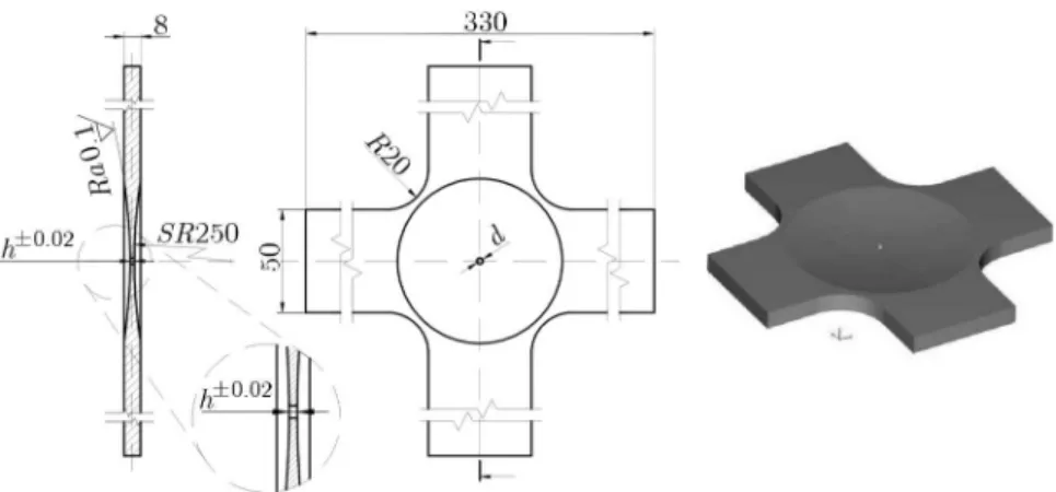 Fig. 3. Geometry of a cruciform specimen made of S355 J2G3 steel