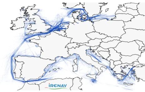 Figure 1.1 shows, for instance, ships’ trajectories obtained through the Automatic Identification System (AIS) in Europe during one month.