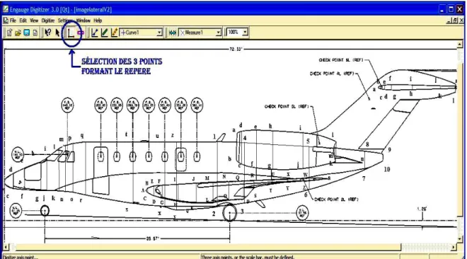 Figure 3.3 - Définition de trois points constituant le repère de numérisation   adapté de (CAE Inc., 2012) 