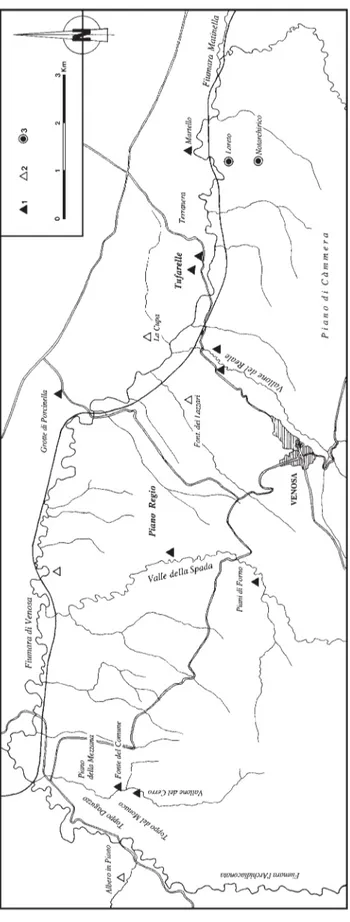 Fig. 7. Carte de localisation des affleurements étudiés. 1: affleurements décrits. 2: affleurements cités