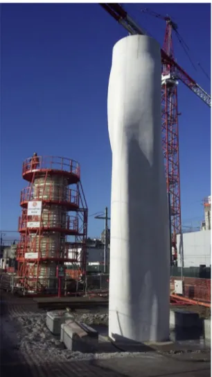 Figure 3.11 Example of semistandard shaped pillar on the construction site of the new train station of Nantes, France.