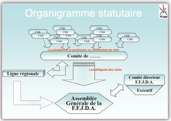 Figure 3 : Organigramme de la FFJDA (2008) 