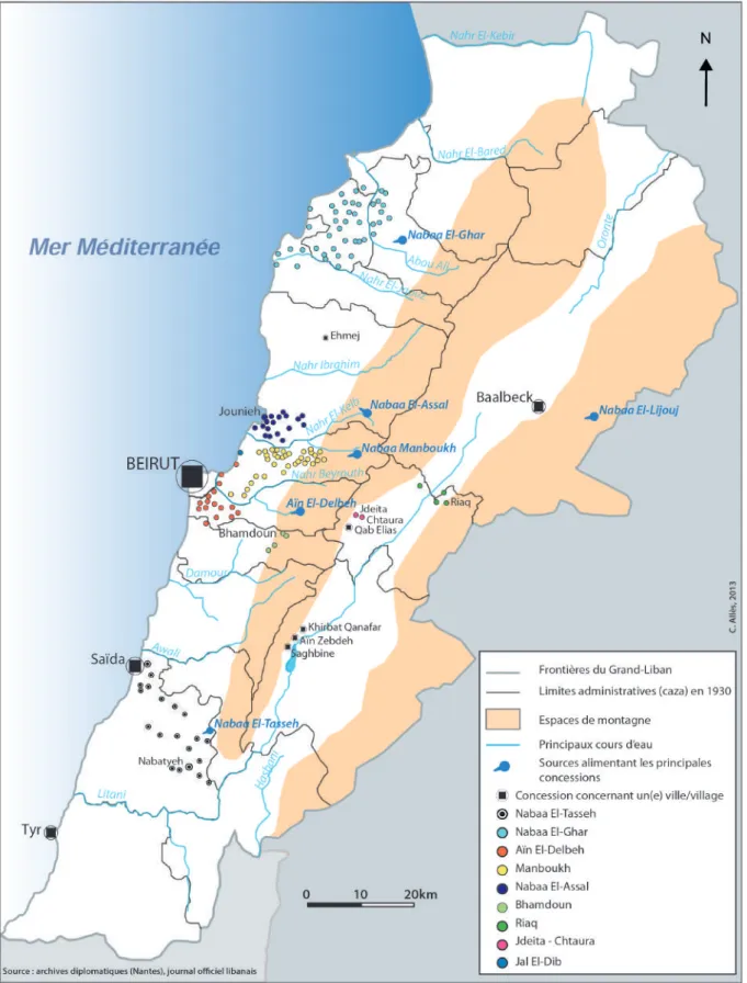 Figure 2 - Les concessions octroyées dans le Grand-Liban sous le mandat français   67