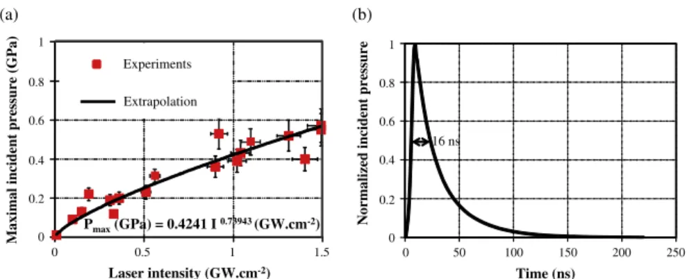 Fig. 4. Experimental and computed velocity at the rear surface of a 4 ply laminate (ABAQUSÓ explicit simulation, mesh size 2 l m, step time 1 ns, details of the model can be found in [16]).