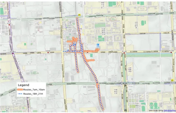 Figure 2. Transportation segments regularly repeated by Li Lei in the morning and evening