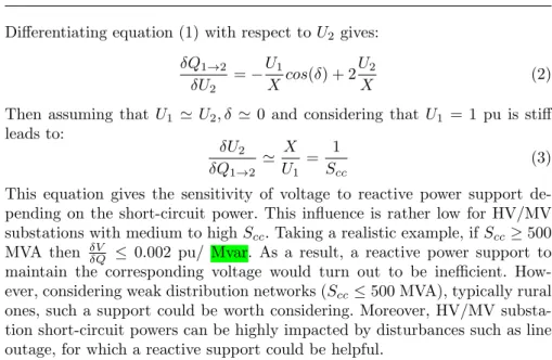 Table 1: Short-Circuit Power S cc of HV/MV substations Substations S cc (MVA)